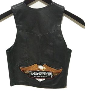 Youth leather vest with Harley Davidson patch